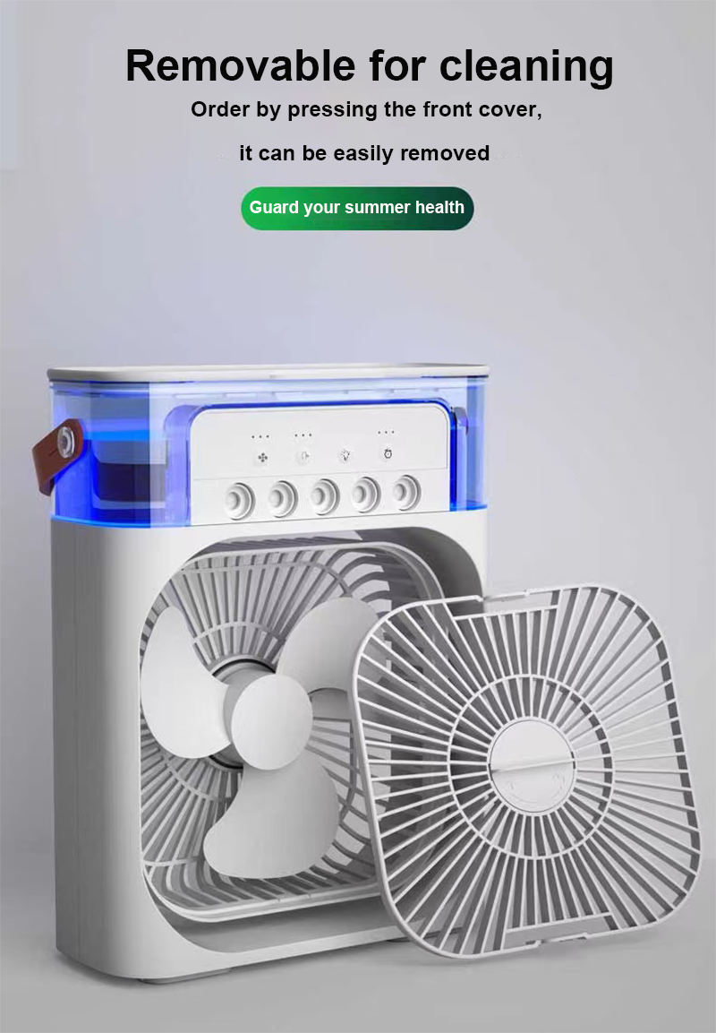 3-in-1 USB Air Humidifier Cooling Fan with LED Light